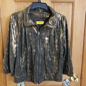 Metallic Leather St John Jacket